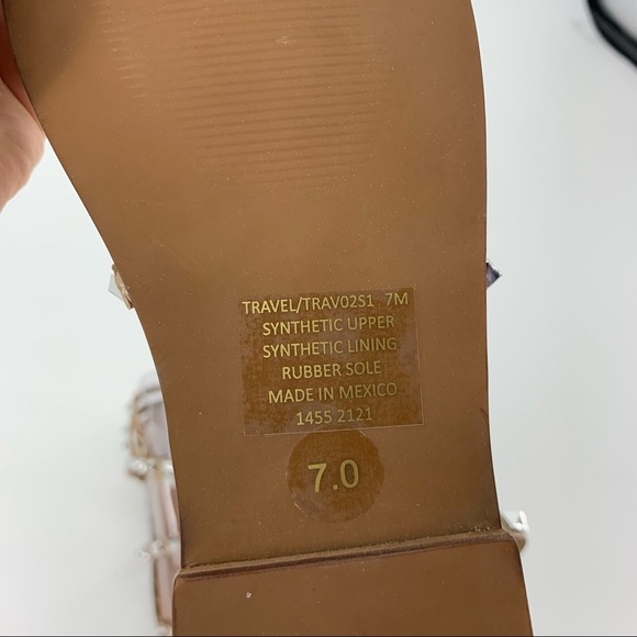 Steve Madden Tan Rock Studded Travel Strappy Ankle Wrap Flat Sandals Size 7 - Picture 11 of 13